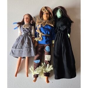 Wizard of Oz Dolls Dorothy Scarecrow Wicked Witch‎ Vintage Toys Set